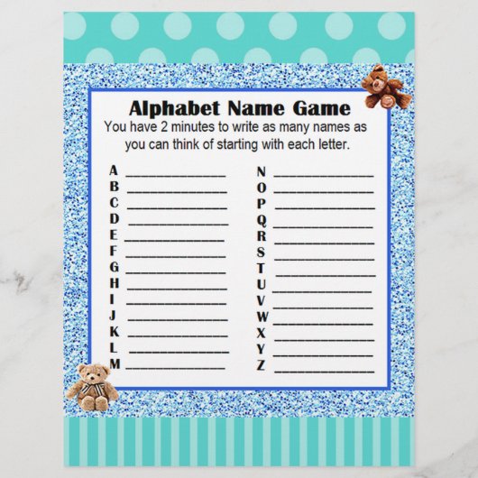 Double Sided Baby shower Games Flyer (Achterkant)