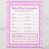 Double Sided Baby shower Games Flyer (Voorkant)