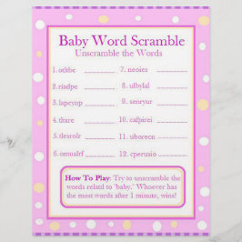 Double Sided Baby shower Games Flyer
