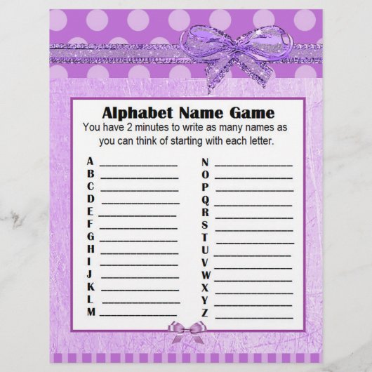 Double Sided Baby shower Games Flyer (Achterkant)