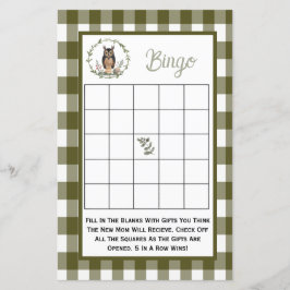 Double sided baby shower games minimalist woodland