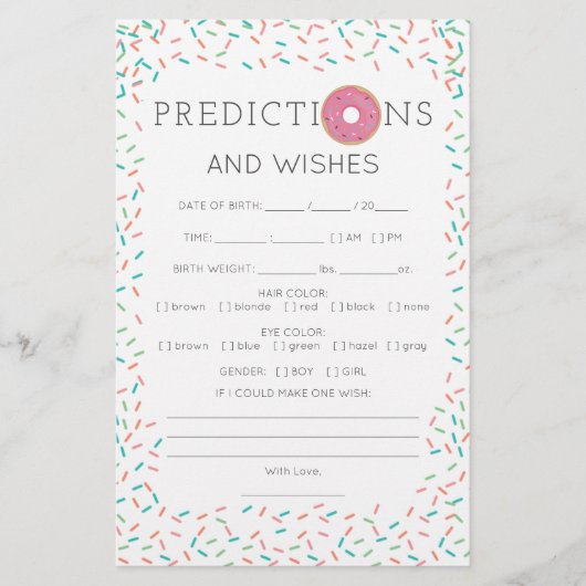 Double Sided Baby shower Games Modern Donut (Voorkant)
