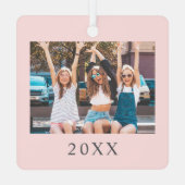 Double Sided Best Friend Photo Christmas Metalen Ornament (Achterkant)