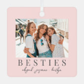 Double Sided Best Friend Photo Christmas Metalen Ornament (Voorkant)