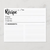 Double Sided Blank Recipe Card (Cooking Cards) (Voorkant)