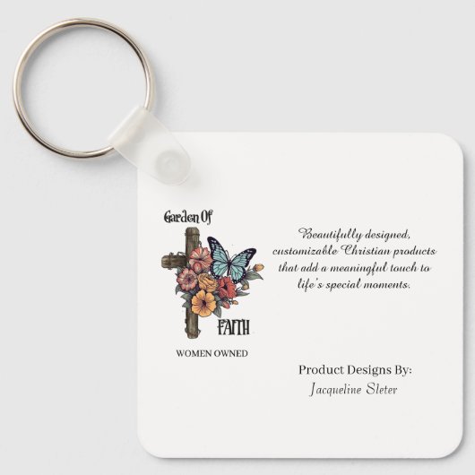 Double Sided Business Card Square Keychain (Voorkant)