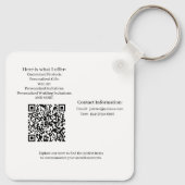Double Sided Business Card Square Keychain (Achterkant)