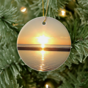 Double Sided Cape Cod Sunset Keramisch Ornament