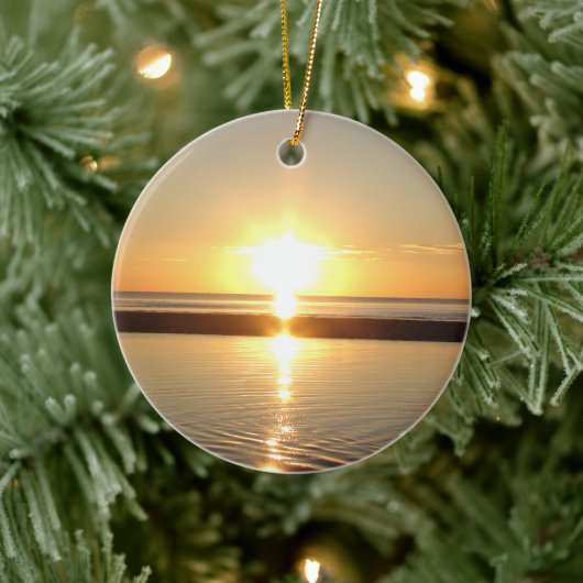 Double Sided Cape Cod Sunset Keramisch Ornament (Boom)