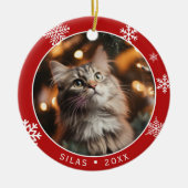 Double Sided Cat Photo Keepsake Christmas Ornament (Voorkant)