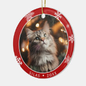 Double Sided Cat Photo Keepsake Christmas Ornament (Links)