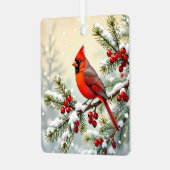 Double Sided Christmas Cardinals Metalen Ornament (Voorkant links)