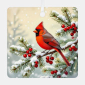 Double Sided Christmas Cardinals Metalen Ornament (Voorkant)
