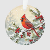 Double Sided Christmas Cardinals Ornament (voorkant)