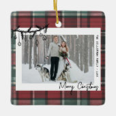 Double Sided Couple Photo Christmas Keramisch Ornament (Voorkant)