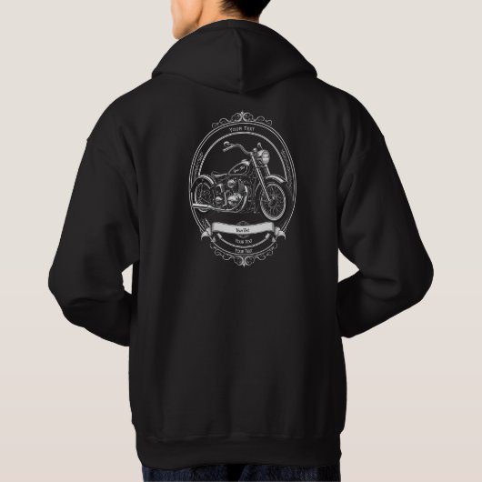 Double Sided Custom Biker Skull Motorcycle Hoodie (Achterkant)