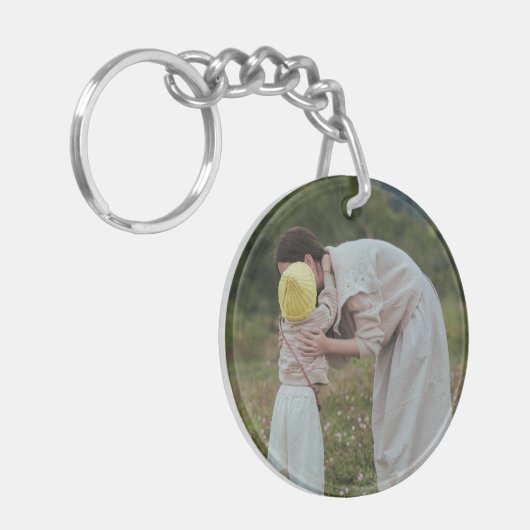 Double Sided Custom Family Photo Keychain (Voorkant Links)