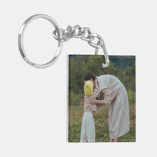 Double Sided Custom Family Photo Sleutelhanger (Voorkant Links)