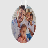 Double Sided Custom Family Two Photo Christmas Ornament (voorkant)