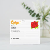 Double Sided Cute Flower Floral Blank Recipe Card (Staand voorkant)