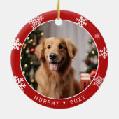 Double Sided Dog Photo Keepsake Christmas Ornament (Achterkant)