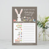 Double Sided Emoji Baby shower Game A Little Bunny (Staand voorkant)