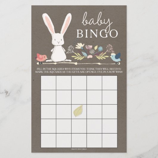 Double Sided Emoji Baby shower Game A Little Bunny (Achterkant)