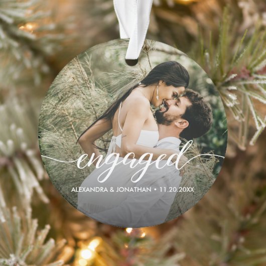 Double sided Engaged couple Photo Custom Ornament (Boom)