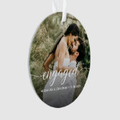 Double sided Engaged couple Photo Custom Ornament (voorkant)