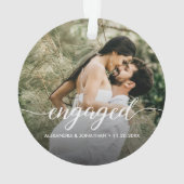 Double sided Engaged couple Photo Custom Ornament (achterkant)