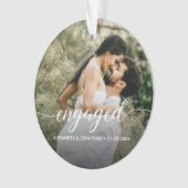 Double sided Engaged couple Photo Custom  Ornament (voorkant)