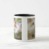 Double sided family pet name photo mok (Midden)