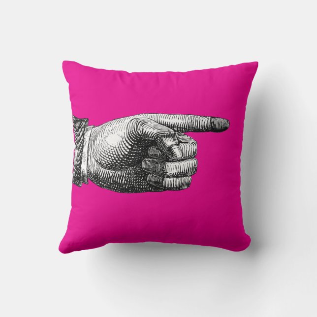 Double Sided Finger Pointing Circus Throw Pillow Kussen (Achterkant)