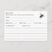 Double Sided Honey Bee Bridal Shower Recipe  Informatiekaartje (Voorkant)