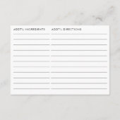 Double Sided Honey Bee Bridal Shower Recipe  Informatiekaartje (Achterkant)