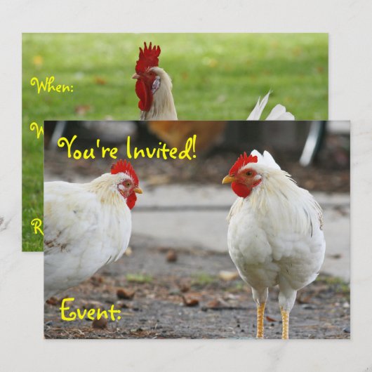 Double Sided Invitation Kaart (Voorkant / Achterkant)