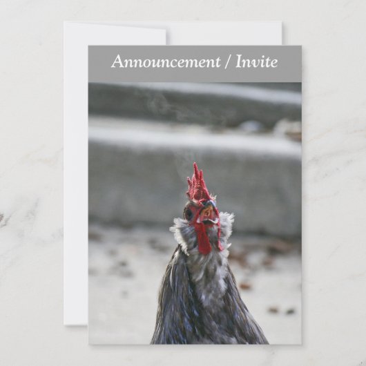 Double Sided Invitation (Rooster) Kaart (Voorkant)