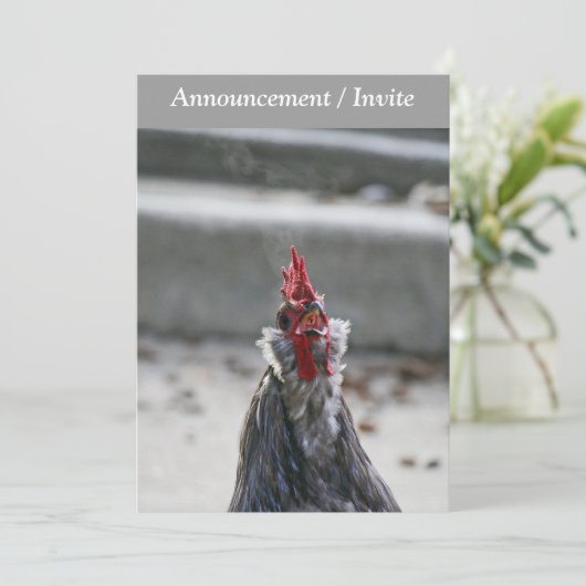 Double Sided Invitation (Rooster) Kaart (Staand voorkant)