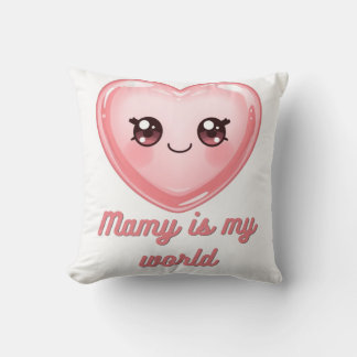 Double Sided Kawaii Heart Pillow - Mamy is my worl Kussen
