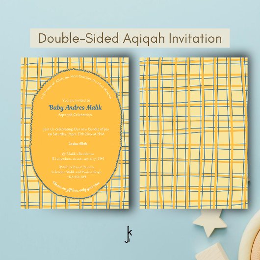 Double-Sided Light Yellow Bright Plaid Hand-Drawn Kaart