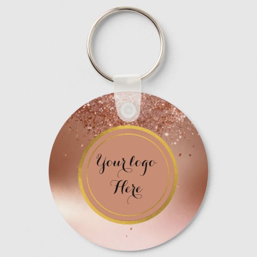 Double sided Logo QR Code floral keychain (Voorkant)