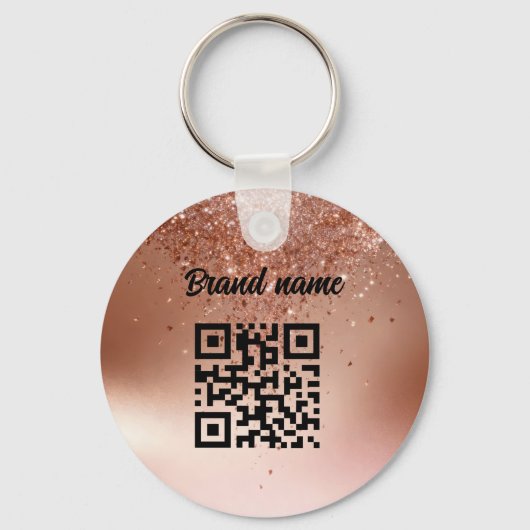 Double sided Logo QR Code floral keychain (Achterkant)