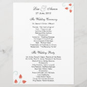 Double Sided -Menu/Wedding Ceremony Program Programmakaart (Achterkant)