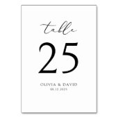 Double-sided Minimalist Modern Table Number Kaart (Achterkant)