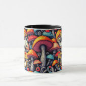 Double-Sided Mushroom Magic Retro Mug Mok (Midden)