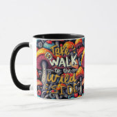 Double-Sided Mushroom Magic Retro Mug Mok (Links)
