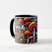 Double-Sided Mushroom Magic Retro Mug Mok (Voorkant links)