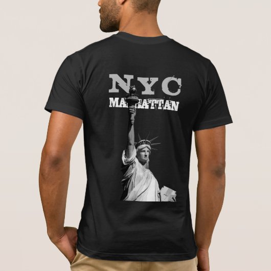 Double Sided New York Nyc Manhattan Liberty Statue T-shirt (Achterkant)