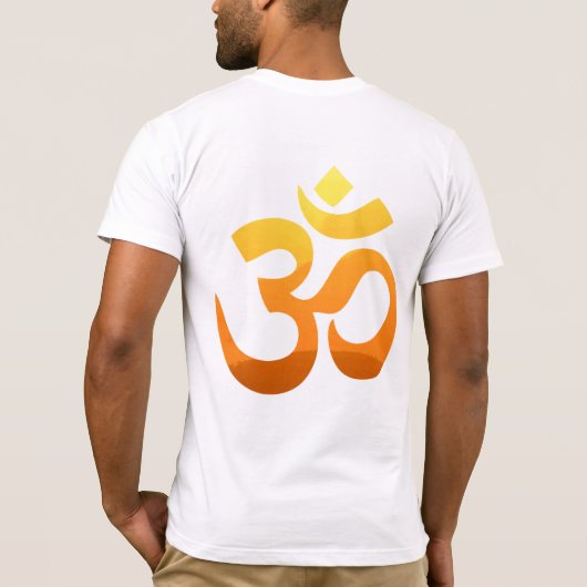 Double Sided Om Mantra Gold Sun Meditation Yoga T-shirt (Achterkant)