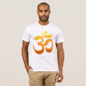 Double Sided Om Mantra Gold Sun Meditation Yoga T-shirt (Voorkant volledig)